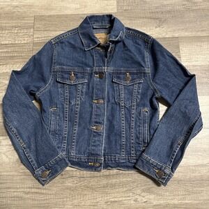 Youth Levi Strauss Denim Trucker Jacket Size Large Button Up Pockets Vintage